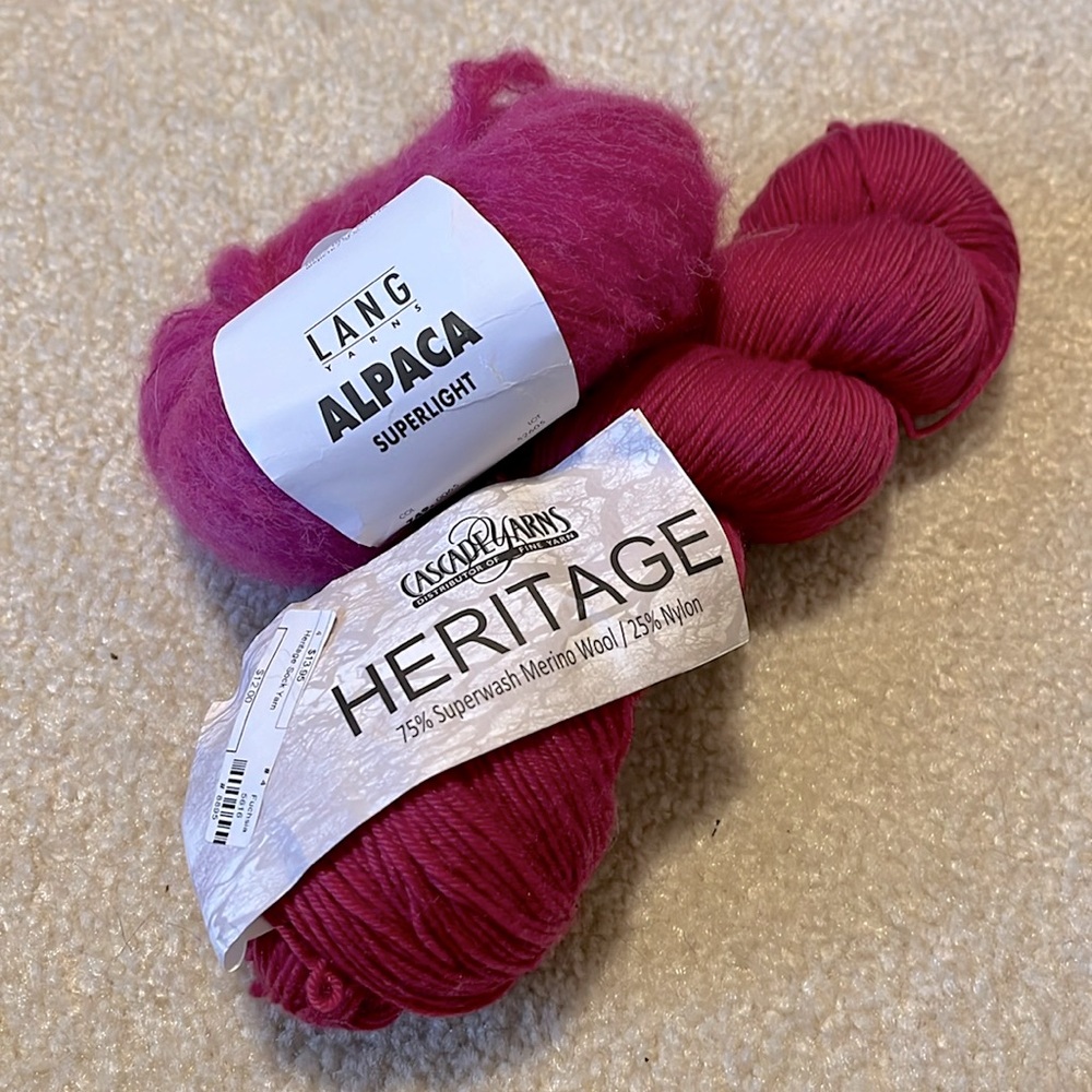 NWT 1 ball Lang Alpaca Superlight + Cascade Heritage Wool Yarn